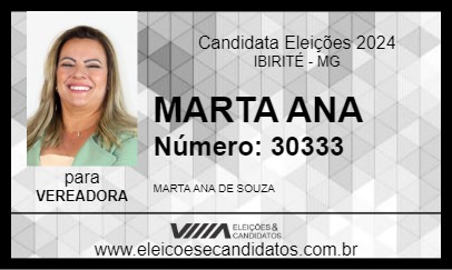 Candidato MARTA ANA 2024 - IBIRITÉ - Eleições