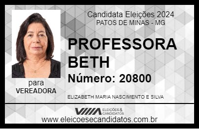 Candidato PROFESSORA BETH 2024 - PATOS DE MINAS - Eleições