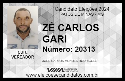 Candidato ZÉ CARLOS GARI 2024 - PATOS DE MINAS - Eleições