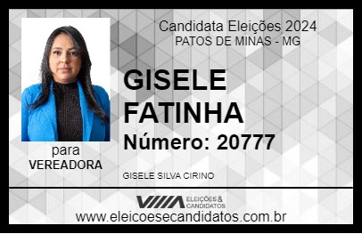 Candidato GISELE FATINHA 2024 - PATOS DE MINAS - Eleições