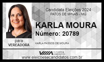 Candidato KARLA MOURA 2024 - PATOS DE MINAS - Eleições