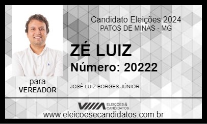 Candidato ZÉ LUIZ 2024 - PATOS DE MINAS - Eleições