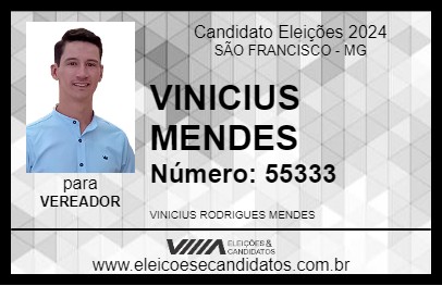 Candidato VINICIUS MENDES 2024 - SÃO FRANCISCO - Eleições