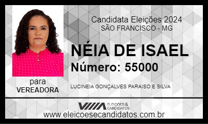 Candidato NÉIA DE ISAEL 2024 - SÃO FRANCISCO - Eleições