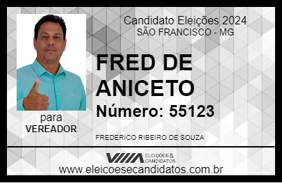 Candidato FRED DE ANICETO 2024 - SÃO FRANCISCO - Eleições