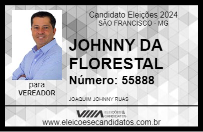 Candidato JOHNNY DA FLORESTAL 2024 - SÃO FRANCISCO - Eleições