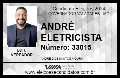 Candidato ANDRÉ ELETRICISTA 2024 - GOVERNADOR VALADARES - Eleições