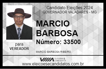 Candidato MARCIO BARBOSA 2024 - GOVERNADOR VALADARES - Eleições