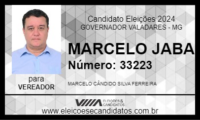 Candidato MARCELO JABA 2024 - GOVERNADOR VALADARES - Eleições