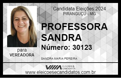 Candidato PROFESSORA SANDRA 2024 - PIRANGUÇU - Eleições