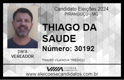 Candidato THIAGO DA SAUDE 2024 - PIRANGUÇU - Eleições