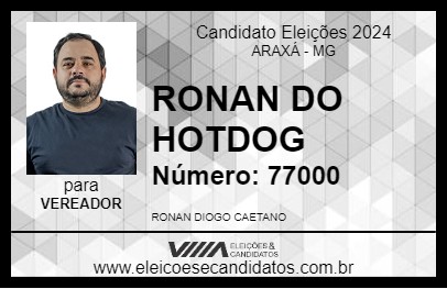 Candidato RONAN DO HOTDOG 2024 - ARAXÁ - Eleições