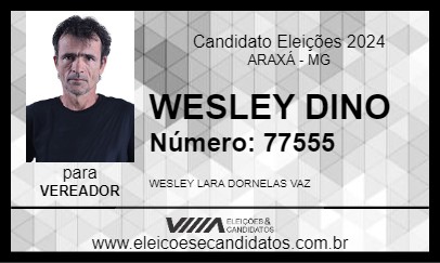 Candidato WESLEY DINO 2024 - ARAXÁ - Eleições