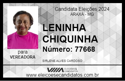 Candidato LENINHA CHIQUINHA 2024 - ARAXÁ - Eleições