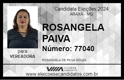 Candidato ROSANGELA PAIVA 2024 - ARAXÁ - Eleições