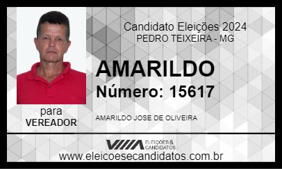 Candidato AMARILDO 2024 - PEDRO TEIXEIRA - Eleições