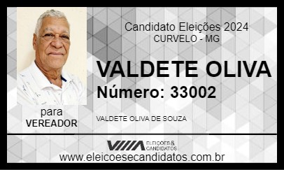 Candidato VALDETE OLIVA 2024 - CURVELO - Eleições