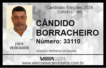 Candidato CÂNDIDO BORRACHEIRO 2024 - CURVELO - Eleições