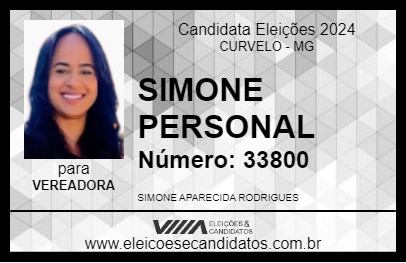 Candidato SIMONE PERSONAL 2024 - CURVELO - Eleições