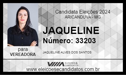 Candidato JAQUELINE 2024 - ARICANDUVA - Eleições