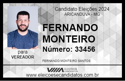 Candidato FERNANDO MONTEIRO 2024 - ARICANDUVA - Eleições