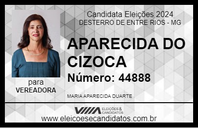 Candidato APARECIDA DO CIZOCA 2024 - DESTERRO DE ENTRE RIOS - Eleições