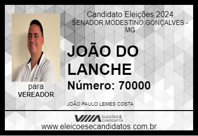 Candidato JOÃO DO LANCHE 2024 - SENADOR MODESTINO GONÇALVES - Eleições