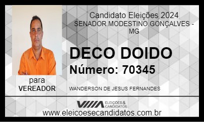 Candidato DECO DOIDO 2024 - SENADOR MODESTINO GONÇALVES - Eleições