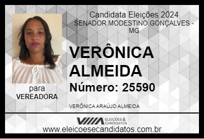 Candidato VERÔNICA ALMEIDA 2024 - SENADOR MODESTINO GONÇALVES - Eleições