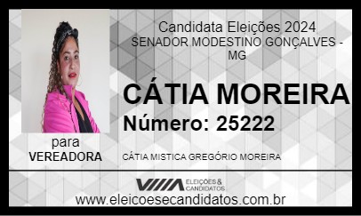 Candidato CÁTIA MOREIRA 2024 - SENADOR MODESTINO GONÇALVES - Eleições