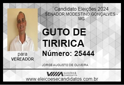 Candidato GUTO DE TIRIRICA 2024 - SENADOR MODESTINO GONÇALVES - Eleições