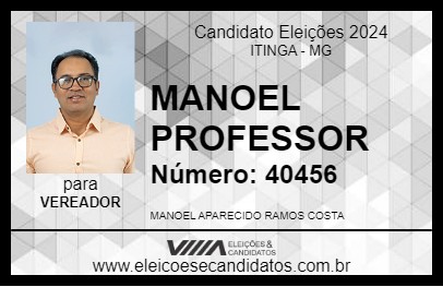 Candidato MANOEL PROFESSOR 2024 - ITINGA - Eleições