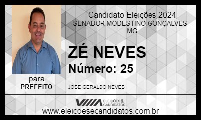 Candidato ZÉ NEVES 2024 - SENADOR MODESTINO GONÇALVES - Eleições