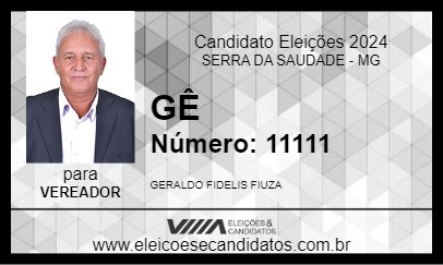 Candidato GÊ 2024 - SERRA DA SAUDADE - Eleições