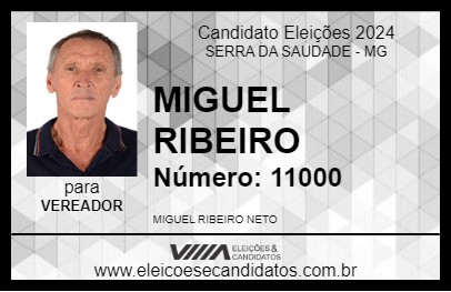 Candidato MIGUEL RIBEIRO 2024 - SERRA DA SAUDADE - Eleições