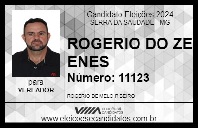 Candidato ROGERIO DO ZE ENES 2024 - SERRA DA SAUDADE - Eleições