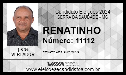 Candidato RENATINHO 2024 - SERRA DA SAUDADE - Eleições