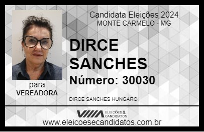 Candidato DIRCE SANCHES 2024 - MONTE CARMELO - Eleições