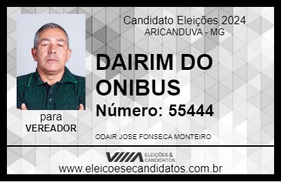 Candidato DAIRIM DO ONIBUS 2024 - ARICANDUVA - Eleições