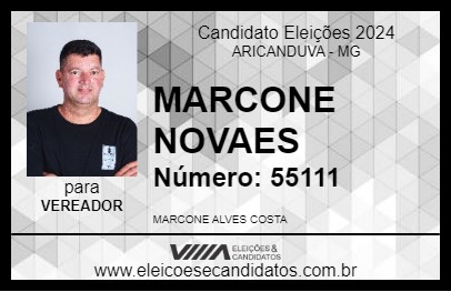 Candidato MARCONE NOVAES 2024 - ARICANDUVA - Eleições