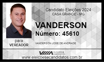 Candidato VANDERSON 2024 - CASA GRANDE - Eleições