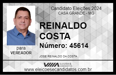 Candidato REINALDO COSTA 2024 - CASA GRANDE - Eleições