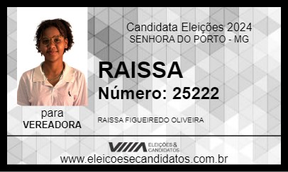 Candidato RAISSA 2024 - SENHORA DO PORTO - Eleições