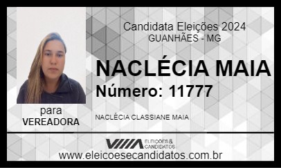 Candidato NACLÉCIA MAIA 2024 - GUANHÃES - Eleições