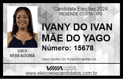 Candidato IVANY DO IVAN MÃE DO YAGO 2024 - RESENDE COSTA - Eleições