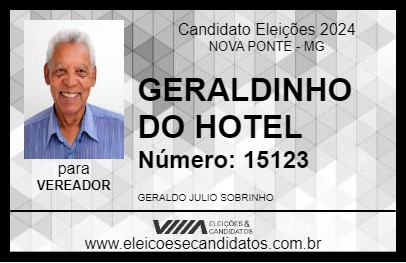 Candidato GERALDINHO DO HOTEL 2024 - NOVA PONTE - Eleições