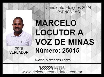 Candidato MARCELO LOCUTOR A VOZ DE MINAS 2024 - IPATINGA - Eleições