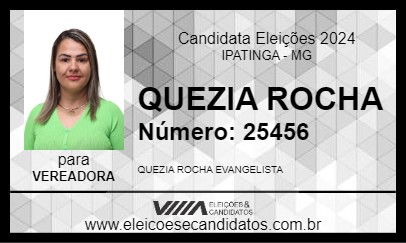 Candidato QUEZIA ROCHA 2024 - IPATINGA - Eleições