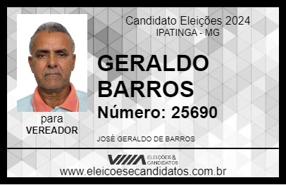 Candidato GERALDO BARROS 2024 - IPATINGA - Eleições