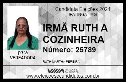 Candidato IRMÃ RUTH A COZINHEIRA 2024 - IPATINGA - Eleições